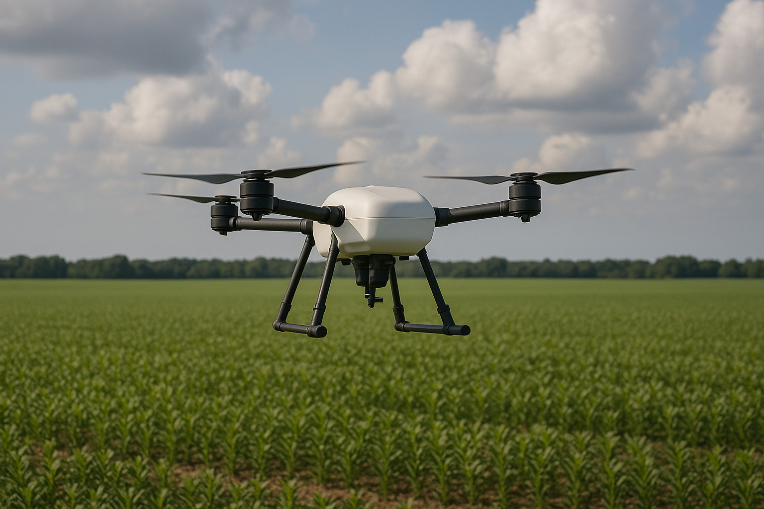 Сельскохозяйственный дрон над полем